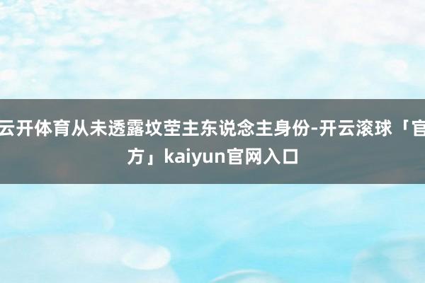 云开体育从未透露坟茔主东说念主身份-开云滚球「官方」kaiyun官网入口